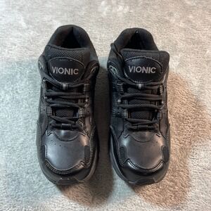 Vionic Walker Women's Leather Walking Shoes Orthopedic Support Black‎ 8